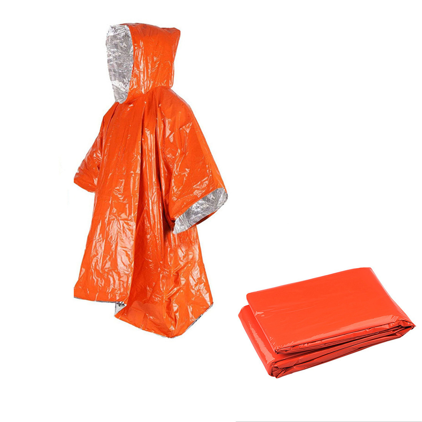 Emergency Poncho Rain - Awaryjne jednorazowe poncho przeciwdeszczowe z folii